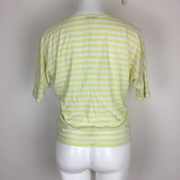 🚨SALE🚨 Express Yellow White Striped Blouse Top 3/$10 4/$12 5/$15 - Picture 4 of 6